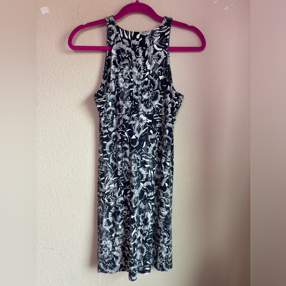 Athleta Santorini Indigo Floral Tropical High Neck Travel Tank Dress XS - Picture 2 of 7
